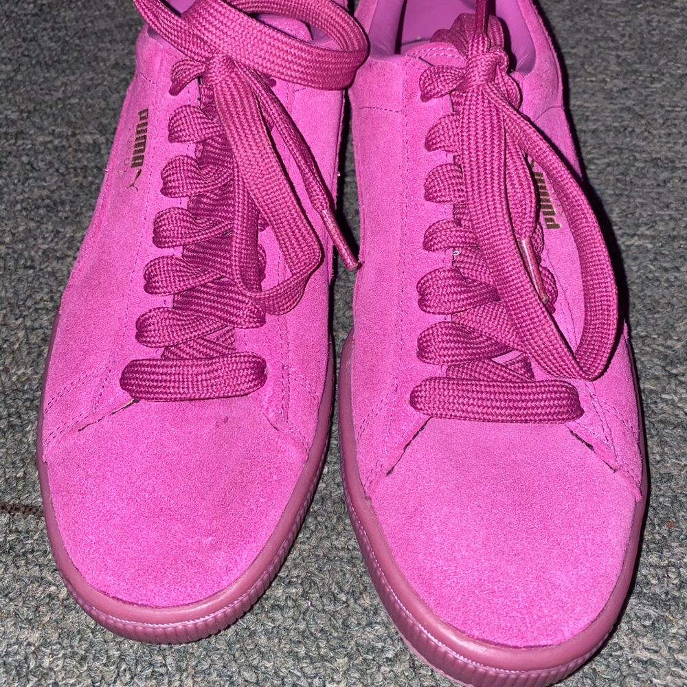 Pink Puma Suede Sneakers